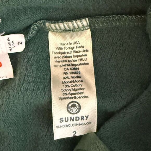 Sundry Modal Soft Cotton Lightweight Green Ankle Wide Leg Sweatpants - Women’s U - Picture 8 of 8